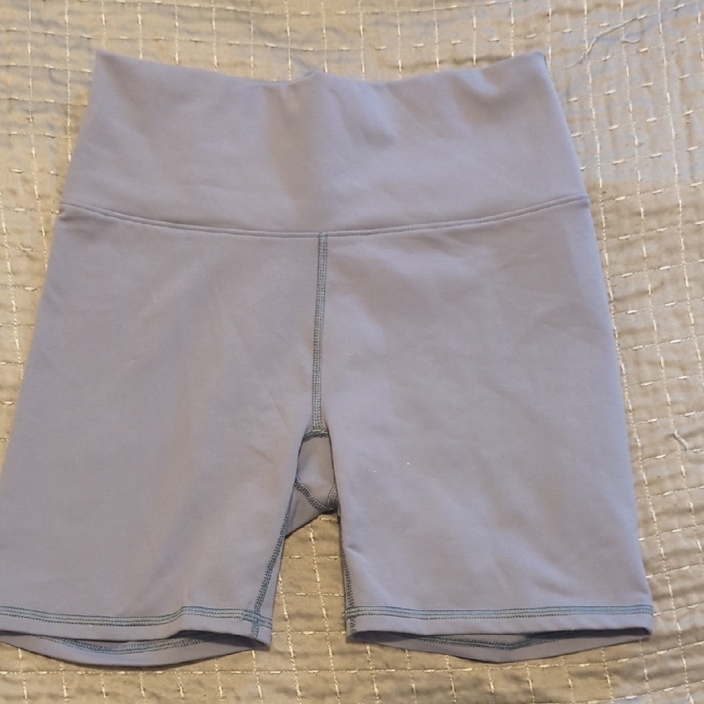 Fabletics Gray Bike Shorts High-Waisted Performance